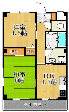 エスポワール塚越 201号室 間取り