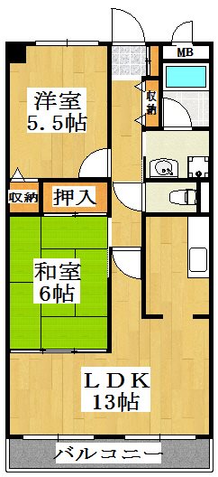 パールグレイス 202号室 間取り