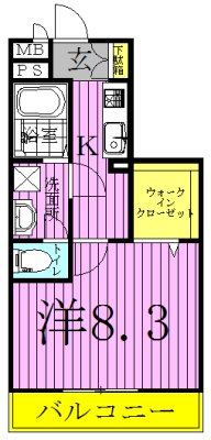 コンフォール.Ｋ 102号室 間取り