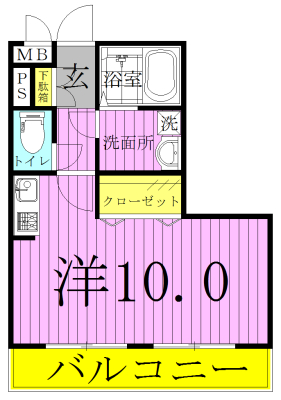 プレミエールあけぼの 206号室 間取り