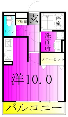 プレミエールあけぼの 103号室 間取り