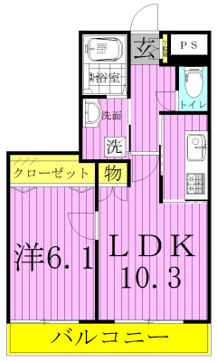 アリビオ 305号室 間取り