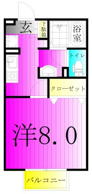 フォンテあけぼの 102号室 間取り