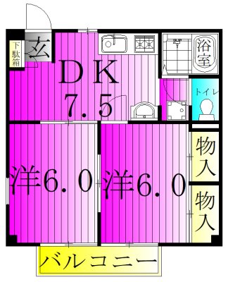 グランデーヂⅡ 205号室 間取り