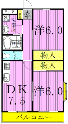 ビュー緑台 301号室 間取り