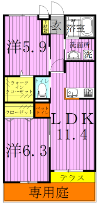 グリーンビレッジⅡ 103号室 間取り