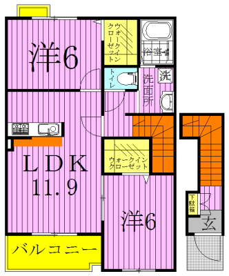 エリクシール 201号室 間取り