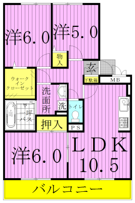 ラ・ミラージュ 207号室 間取り