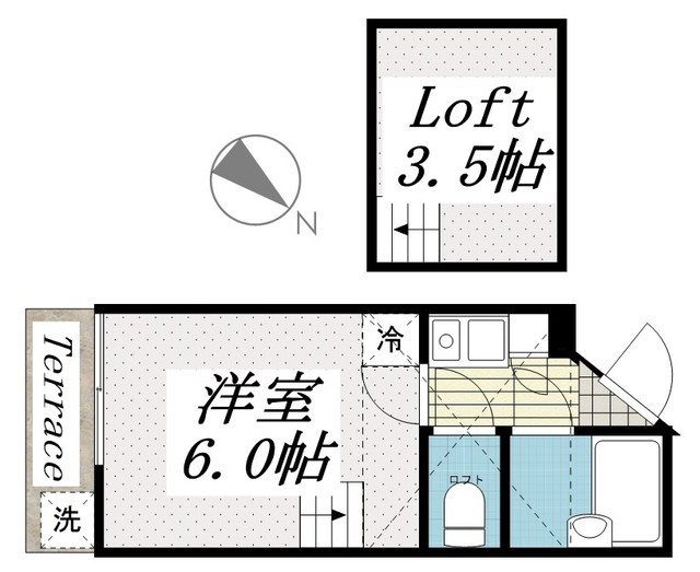ジュネパレス塚本 105号室 間取り