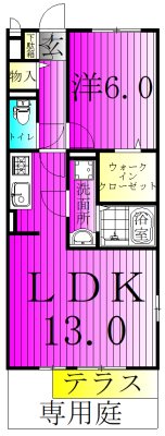 Luce 101号室 間取り