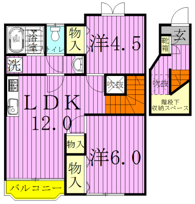 パルテール 202号室 間取り