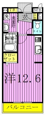 チャームテラス222W 204号室 間取り