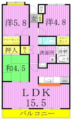 ビューパークヤマモ 208号室 間取り