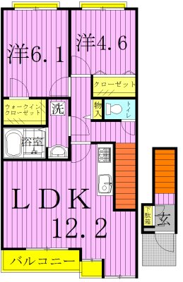 ツインクルシャトーA棟 202号室 間取り