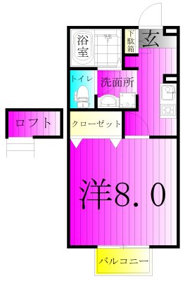 ノーブル富里 202号室 間取り
