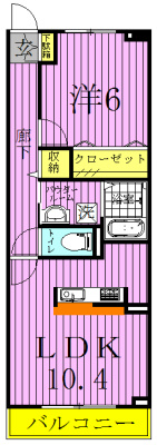 ヒルトップ 202号室 間取り
