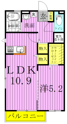 ガーデンヒルズA棟 101号室 間取り