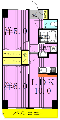 サンタバレー 206号室 間取り