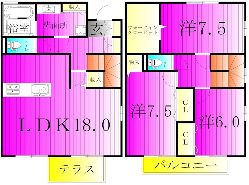 フリージア 102号室 間取り