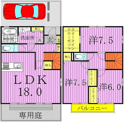フリージア 102号室 間取り
