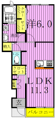 アルバシエロＩ 101号室 間取り