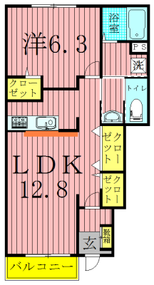 フォルテ 104号室 間取り