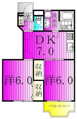 アルカディアI 102号室 間取り
