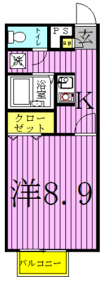 アムールグリーンビレッジⅢ 105号室 間取り