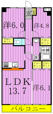 サンシャイン柏の葉 902号室 間取り