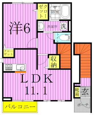 ビオラ 204号室 間取り