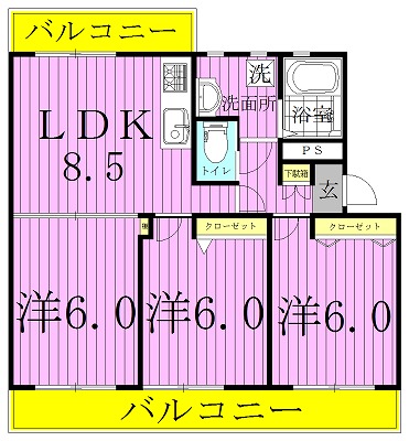 オリーブガーデン 110号室 間取り