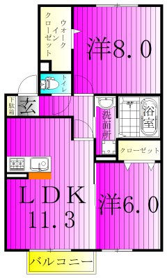 アンベリール 202号室 間取り
