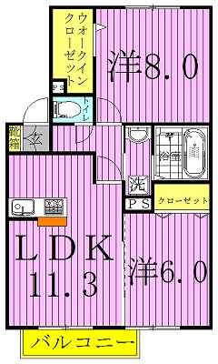 アンベリール 202号室 間取り