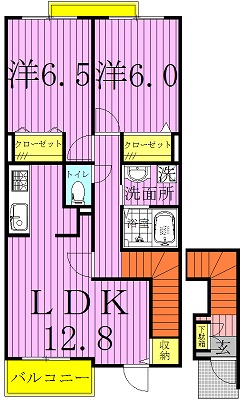エレガントヒルⅡ　B 201号室 間取り