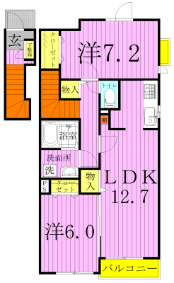 ハミングヒルズＡ 204号室 間取り