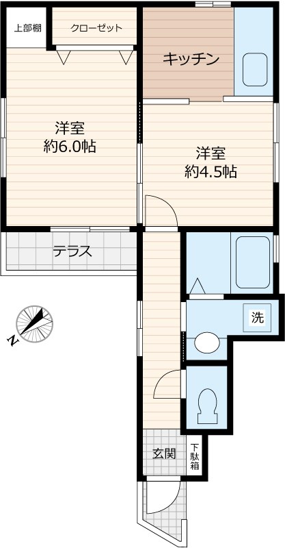 サンハイツ 101号室 間取り