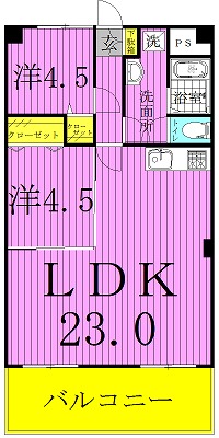 フォーシーズン 403号室 間取り