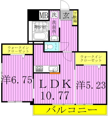 パルティールトスト 601号室 間取り