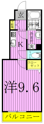 エクセレント南柏 102号室 間取り