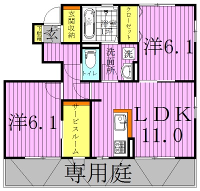 グリーンヴィラガーデン 101号室 間取り
