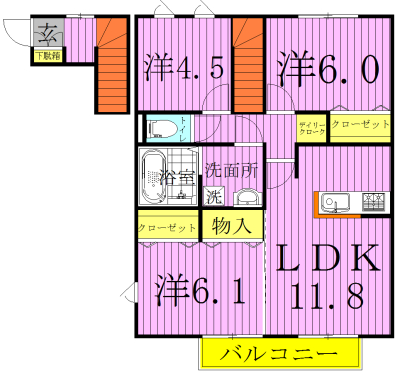 アマセネルＢ 202号室 間取り