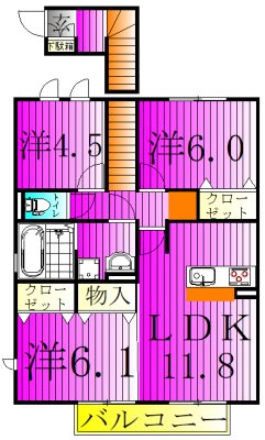 アマセネルＢ 202号室 間取り