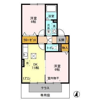 フレシールB 102号室 間取り