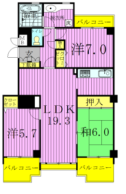 コスモ柏２ 間取り