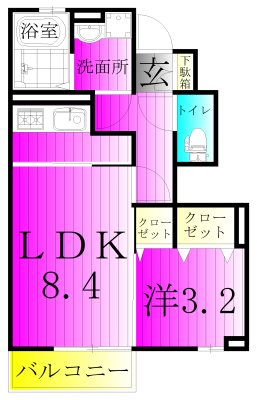 ベルフルール 103号室 間取り