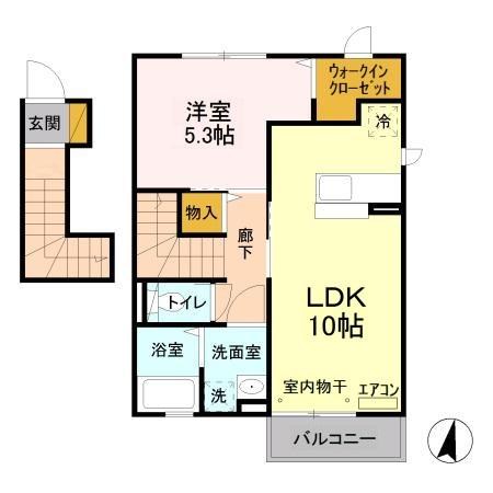 ベルフルール 201号室 間取り