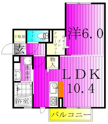 ベルフルール 105号室 間取り