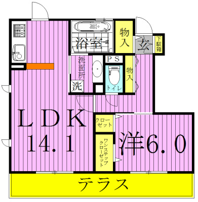 グリーンヴィラハーケン 102号室 間取り