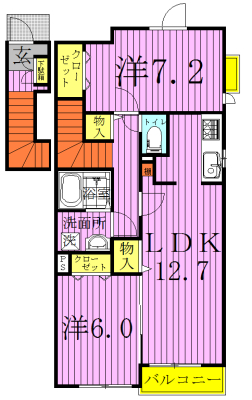 カーサ・大井Ｂ 201号室 間取り
