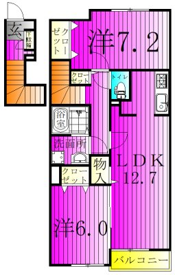 カーサ・大井Ｂ 203号室 間取り
